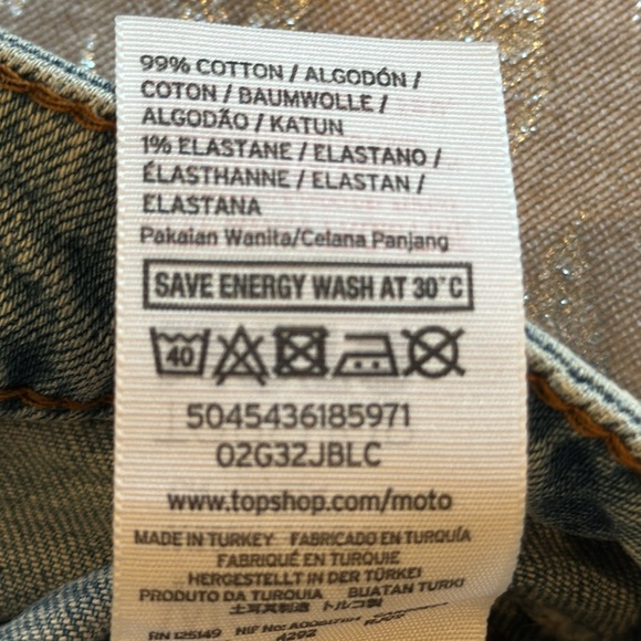 Topshop Moto Bird Embroidered Distressed Skinny Jeans Size 26 - Picture 12 of 14